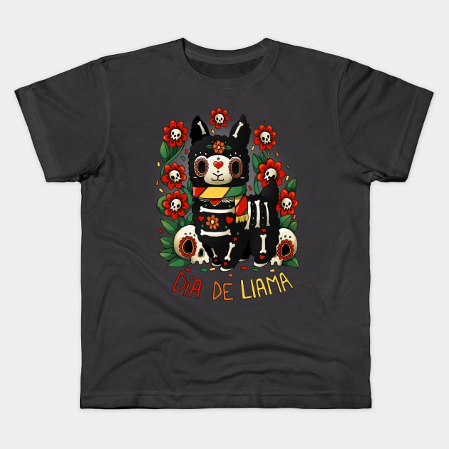 Dia de Llama Kids T-Shirt by Vallina84